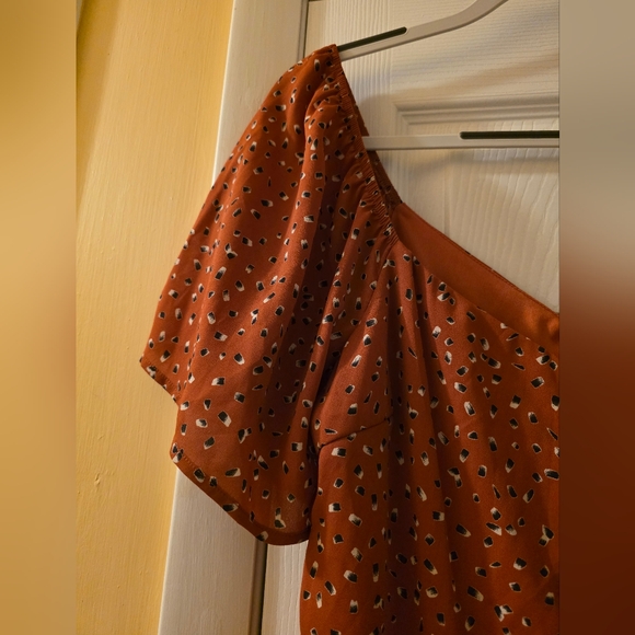 Emory Park Women's Rust Button-Front Romper - Size Medium - Picture 3 of 6